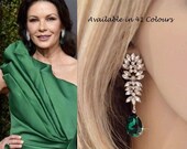 Celebrity Inspired Multi-Stone Marquise, Round and Pear Cut Crystal Clear Chandelier Dangle Earrings, Bridal, Wedding (Sparkle-2998)