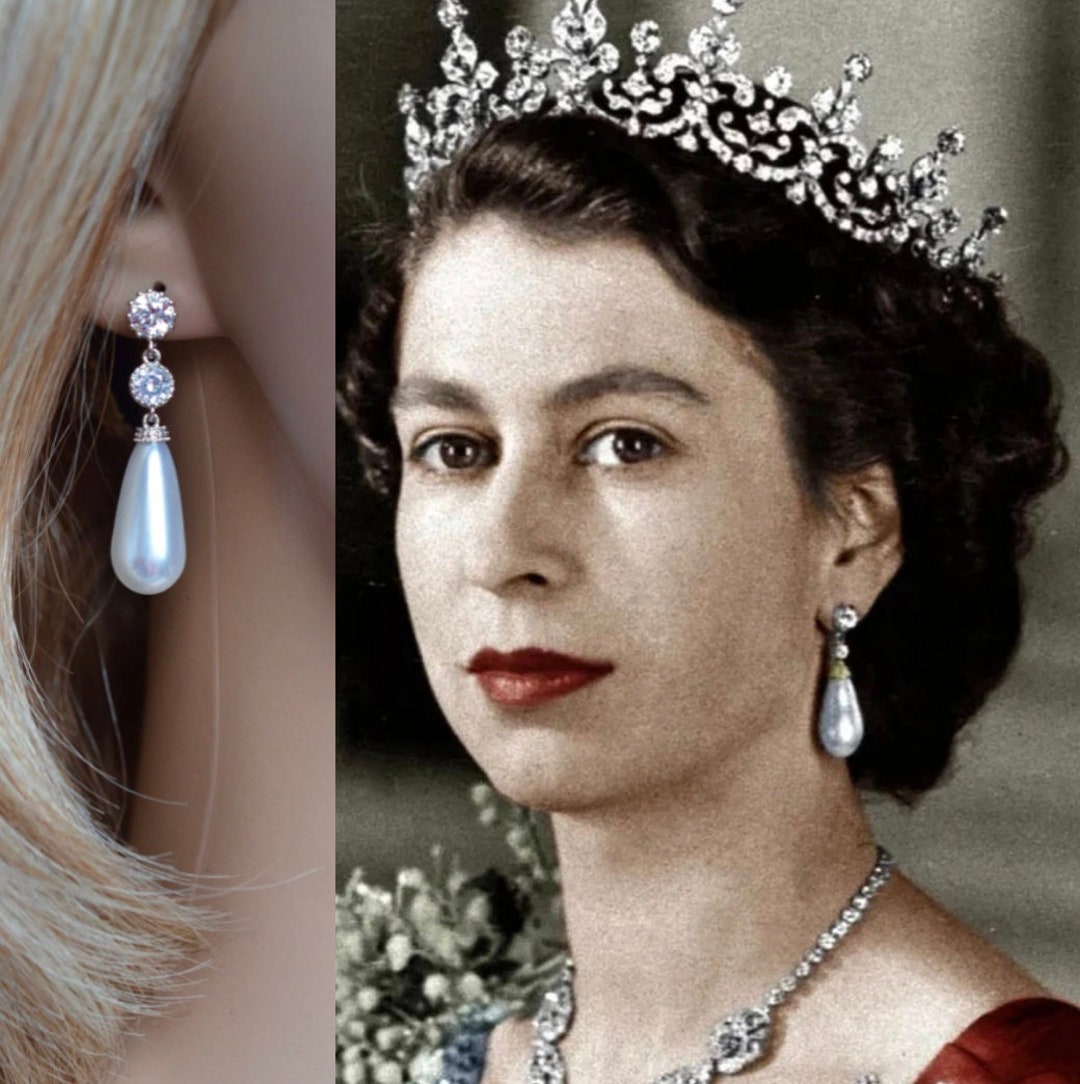 Royalty Replica Queen Victoria s Pearl Drop Earrings Pearl Cubic