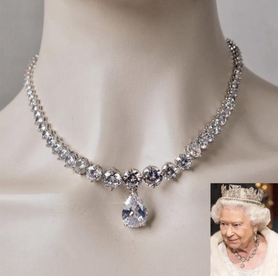 Queen Victoria's Coronation Necklace Replica, Graduated CZ & Large