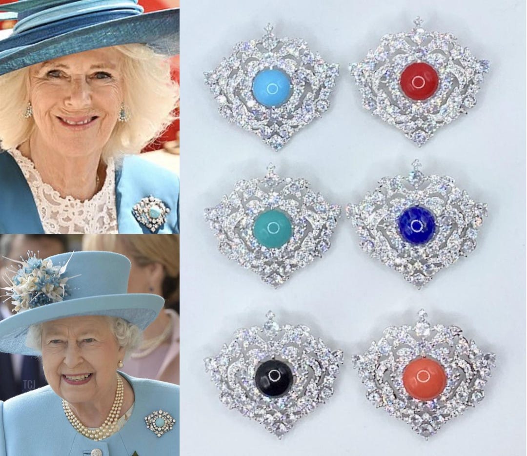 ◇TATIANA◇ [2 sets] Initial pearl brooch set_SE0138 Royalty Replica Queen Elizabeth II the Richmond Brooch
