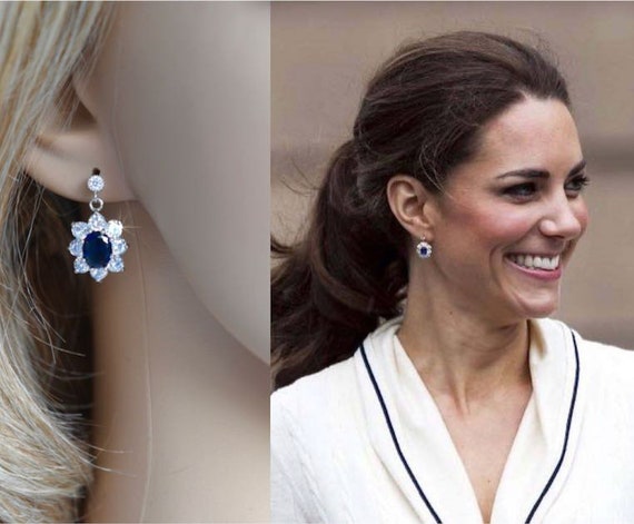 Handmade Kate Middleton Celebrity Inspired Oval Sapphire Blue | Etsy