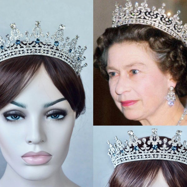 130+ Sold Good-Silver/Gold/Rose Gold Royalty Replica "Girls of Great Britain & Ireland" Crystal Tiara Bridal, Hair Accessory (Sparkle-3282)