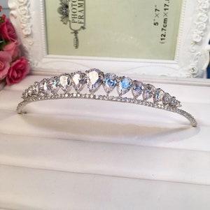 Jolie petite taille poire zircone cubique CZ serre-tête de mariée, bouquetière, serre-tête, diadème, mariée, mariage Sparkle-3357 image 5