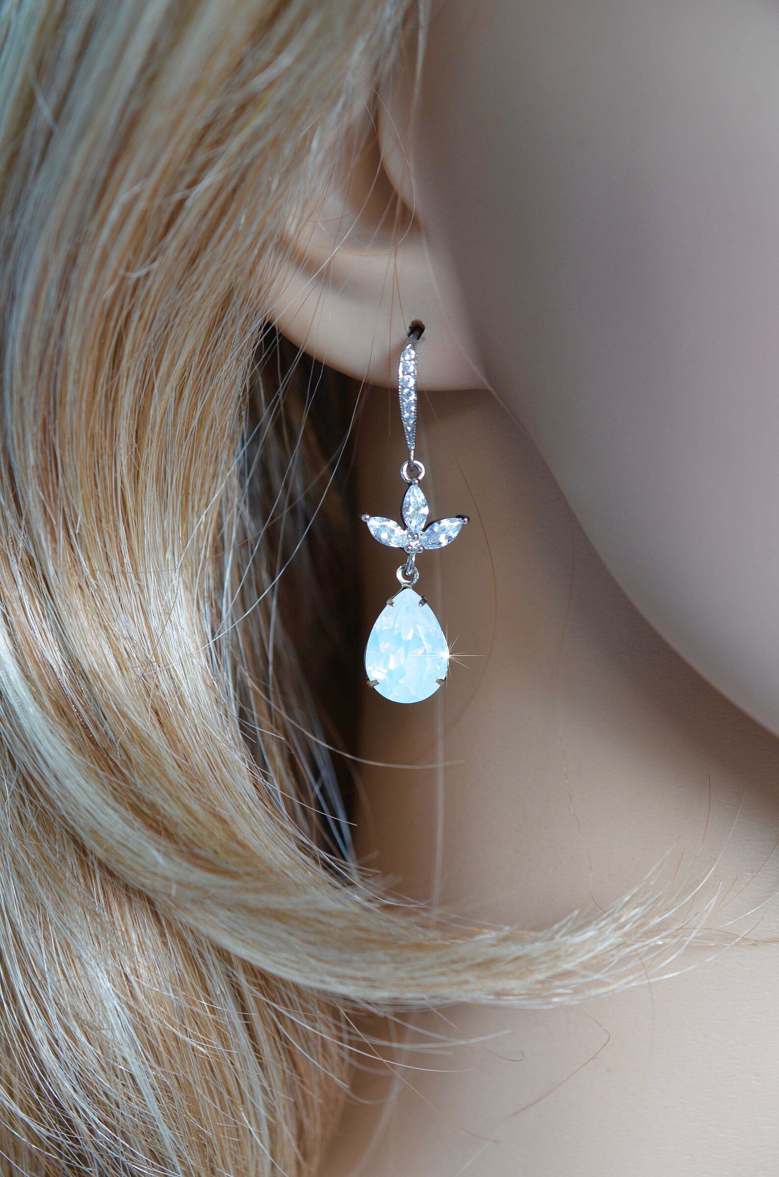 Choose Your Colour Rhodium Yellow or Rose Gold Bridal Etsy