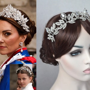 Royalty Replica Princess of Wales, Princess Charlotte, King Charles Coronation, Crystal & CZ Wreath Tiara, Hairband (Sparkle-3332)
