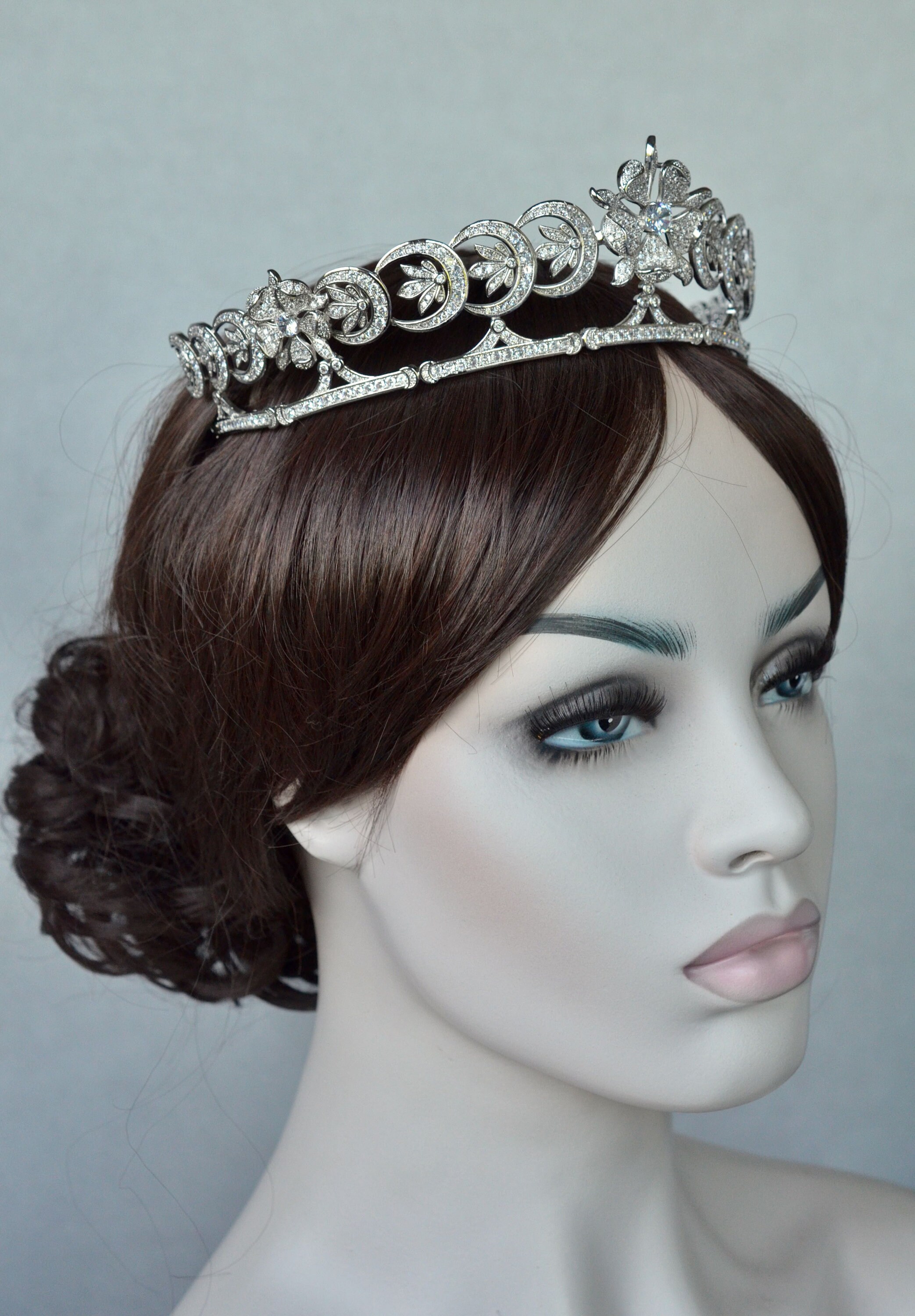 ♡Tiara♡(*ˊ˘ˋ*)② 2本 Cubic Zircon Wedding Tiara, Bridal Pearl Tiaras Diadem