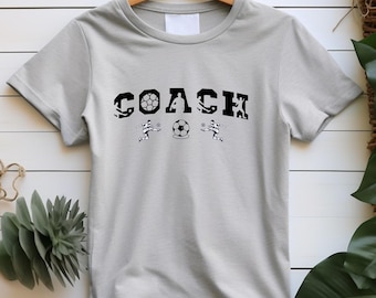 Fußball-Trainer Unisex T-Shirt, Fußball-Trainer Jersey Top, Sport-Trainer Geschenk, Fußball-Mannschaft Bekleidung, Fußball-Trainer Shirt