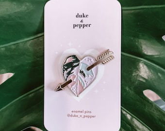 Pink Princess Philodendron, Heart Enamel Pin, Rare Plants Variegated, Plant Gift, Plant Lady, Plant Enamel Pin, Rare Plant Lovers, Plant Pin