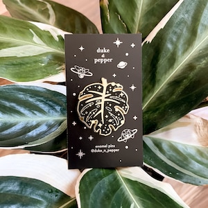 Monstera Thai Constellation Enamel Pin | Celestial Plant Leaf Lapel Pin | Plant Lover Gift | Hard Enamel Pin