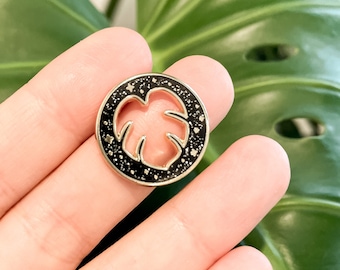 Monstera Thai Constellation Enamel Pin (Mini) | Celestial Monstera Leaf Lapel Pin | Plant Lover Gift | Hard Enamel Pin