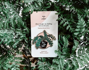 You Grow Girl, Plant Enamel Pin, Fishbone Cactus Plant, Pins for Bags, Plant lady, Cactus Plant, Cactus gifts, Inspirational Gifts, Plants