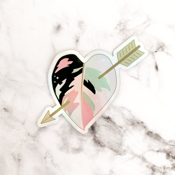 Pink Princess Philodendron Holographic Sticker • Plant Sticker, Gifts for Gardener, plant lovers gift, green thumbs gift, PPP