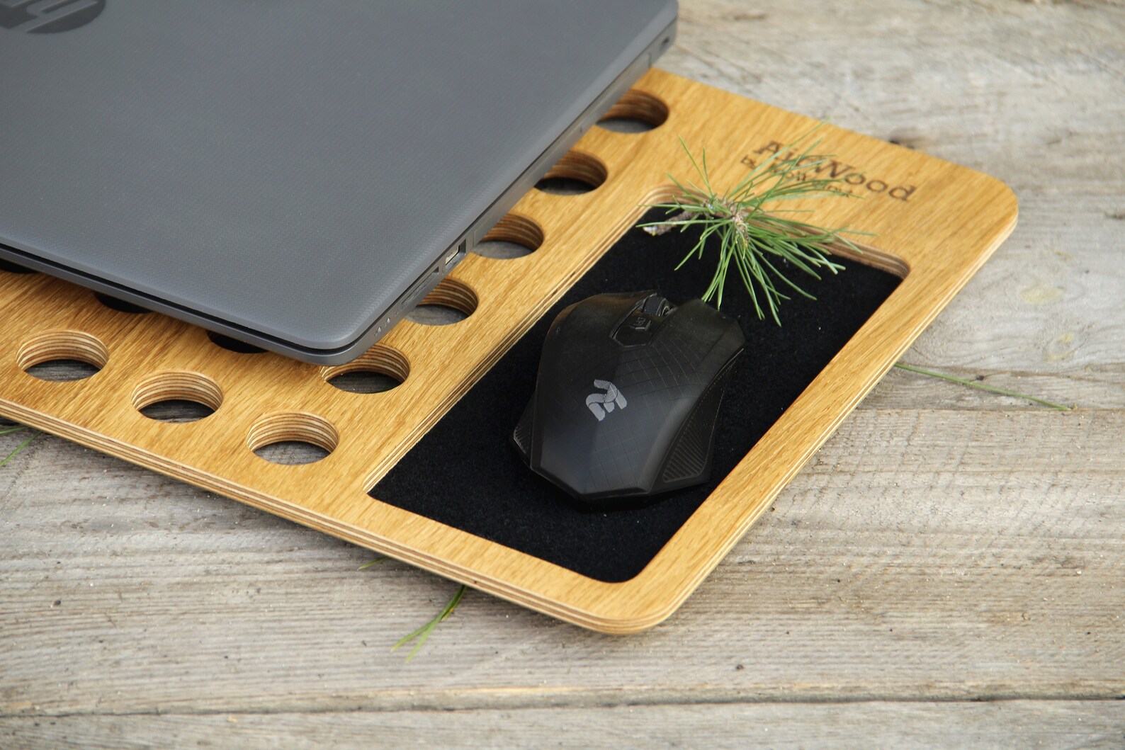 Laptop Organizer Macbook Holder Wood Tray Stand Station Dock Etsy