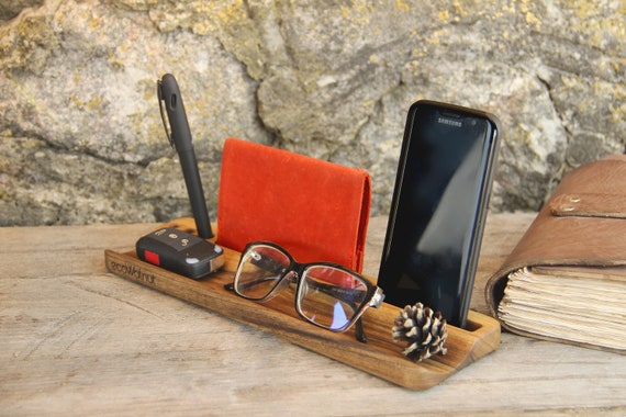 Wooden Desk Organizer Charging Docking Station Custom Stand Desk Organizer Charging Docking Station