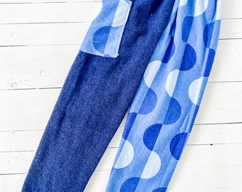 Blue Scallop Towel Pants