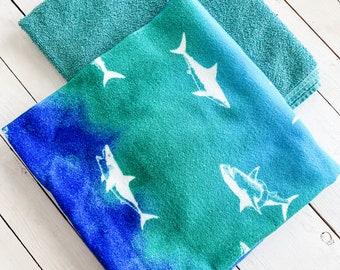 Ombre Floatie Shark Microfiber Towel Pants