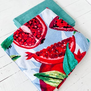 Red and White Pomegranate Dish Drying Mat, Pomegranate Kitchen Counter  Decor, 14.5x20 Inch Water Absorbent Fabric Dish Drying Pad 