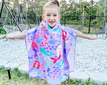 Little Mermaid School Towel Poncho