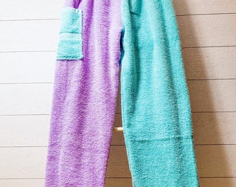 Just Aqua and Purple Towel Pants