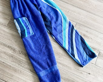 Wavy Shades of Blue Towel Pants