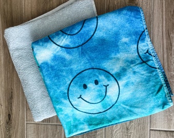 Blue Tiedye Smile Towel Pants