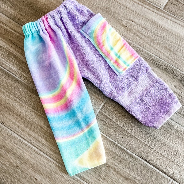 Wavy Rainbow Towel Pants