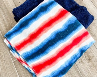 Red & Blue Stripe Towel Pants