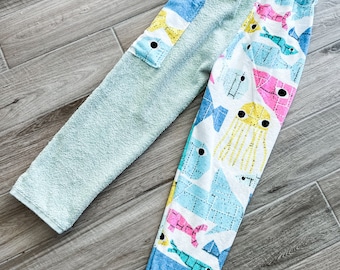 Simple Little Fish Towel Pants