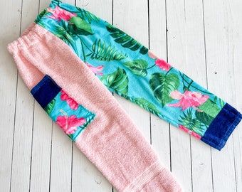 Pink Hibiscus Towel Pants