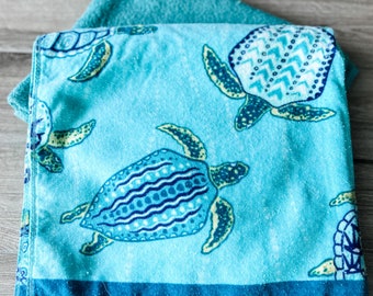 Teal Turtles Towel Pants