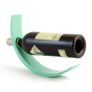 Lacquer Wood Floating Wine Holder in Turquoise Blue