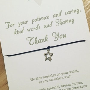 Teacher thank you wish bracelet