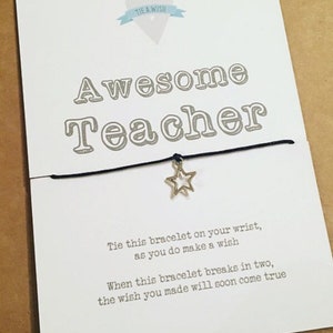 Awesome Teacher thank you wish bracelet