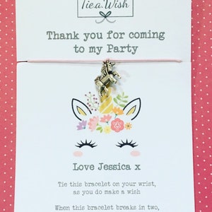 Personalisierte Einhorn Partytasche Wunscharmband