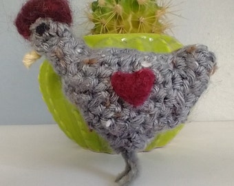 Chicken Ornament, Unique Rooster or Hen Lover Gift for Valentine's Day