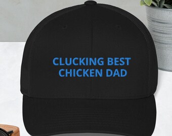 Chapeau papa poulet, casquette noire, cadeau fête des pères pour amateur de poulet