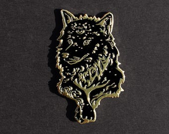 Cosmic Creatures - Three Eyed Wolf - Enamel Lapel Pin