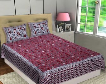 New Hand Block Print Cotton Flat sheet Bed cover floral printed bed sheet cotton bedding cover Home Living Decor New Floral Print Tapestry