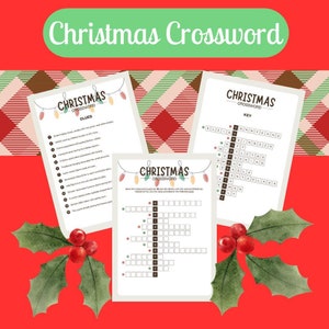 Christmas Crossword Puzzle, Party Games