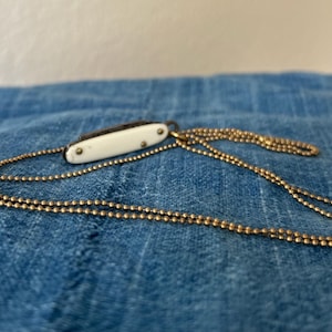 Vintage White Bakelite working folding pocket knife pendant necklace