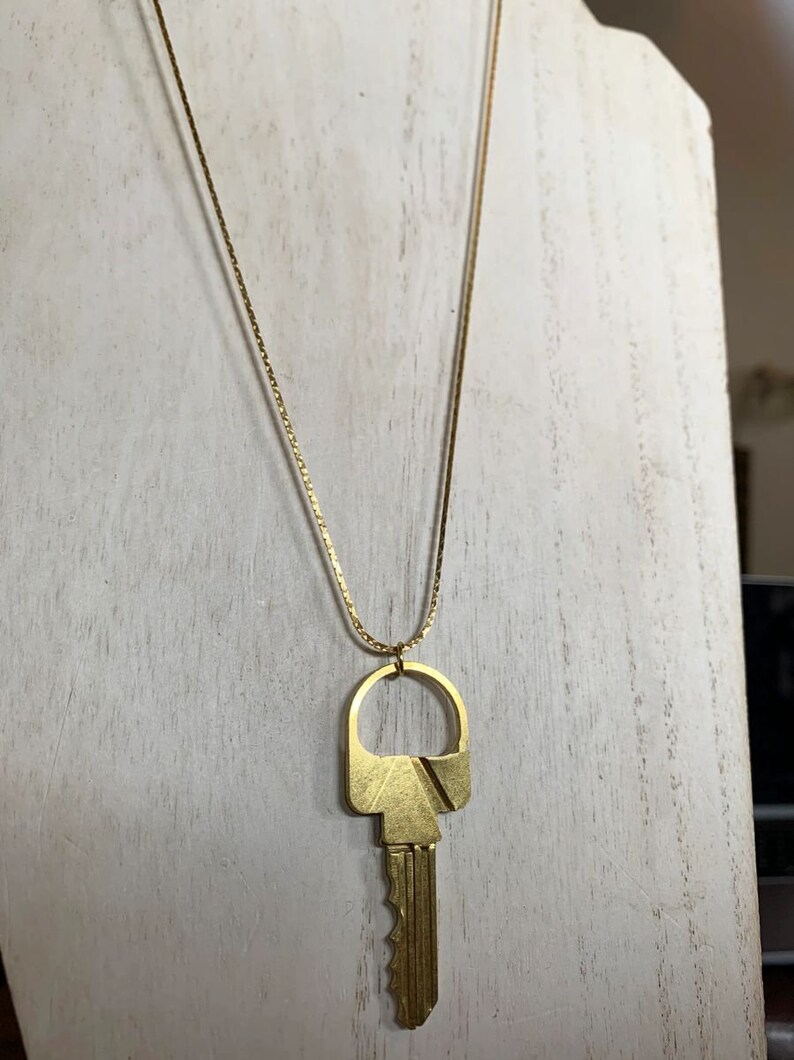 Brass Key Roach Clip necklace Etsy