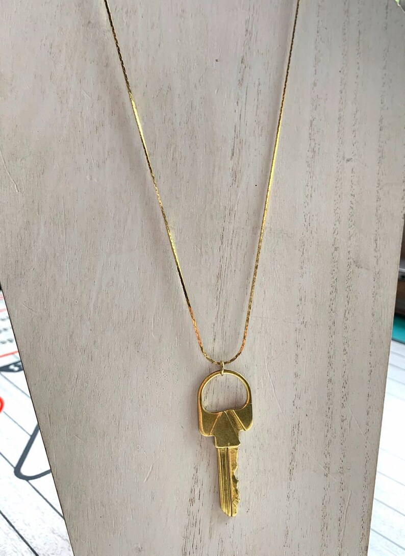 Brass Key Roach Clip necklace Etsy