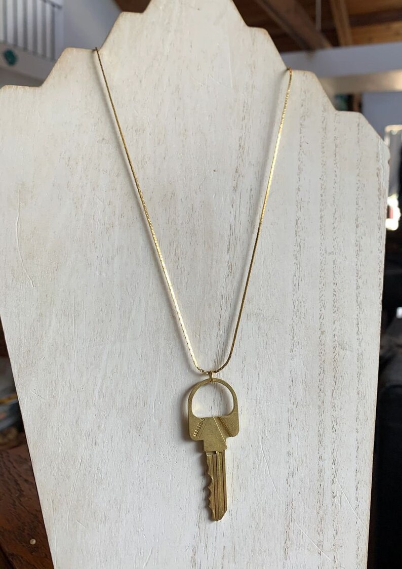 Brass Key Roach Clip necklace Etsy