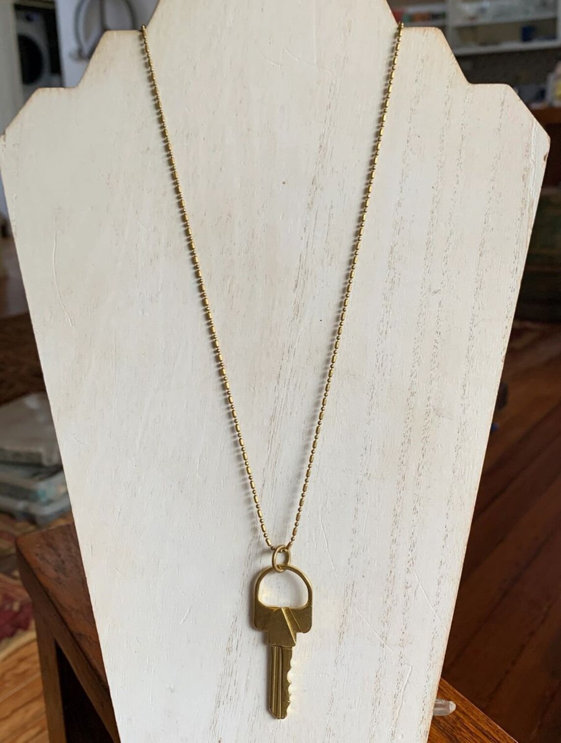 Brass Key Roach Clip necklace | Etsy
