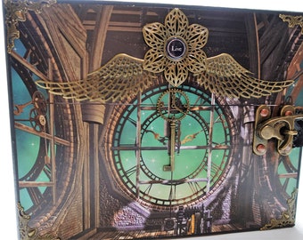 Pop Up Album Tutorial, Scrapbook Tutorial, PDF + Video Instruction, Steampunk Album