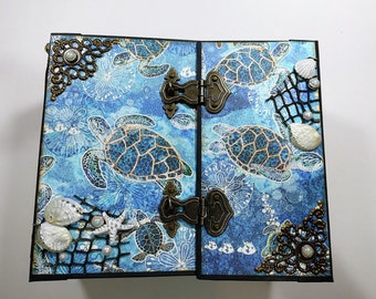 Beach Themed Mini Album Tutorial - Graphic 45 Sun Kissed, PDF Pattern + Video