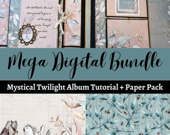 Digital Bundle - Mystical Twilight Garden Tutorial + Paper Collection