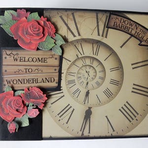 Alice im Wunderland, PDF + Video Scrapbook Tutorial, Fotoalbum Anleitung