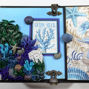 Ocean Themed Mini Album,  DIY  Scrapbook Tutorial,   Photo Book Pattern, PDF + Video Tutorial