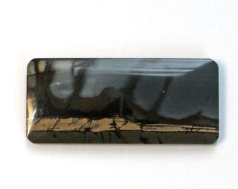 Scenic Landscape Cherry Creek Jasper Cabochon - Rectangle Scenic Stone Cab - Picture Jasper Destash